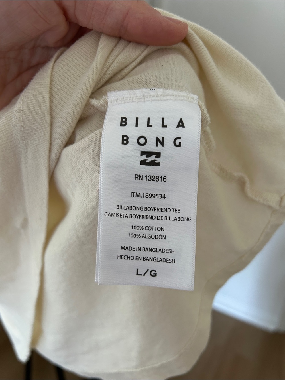 Billabong Women's Cream Graphic Tee with Pastel Sunset Print - Picture 4 of 4